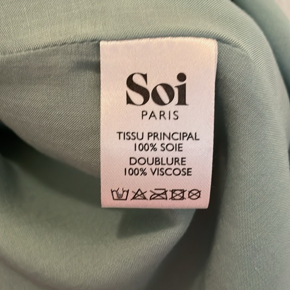 Soi Paris Seafoam Green Silk Wrap Dress in size 38 Medium - Picture 6 of 7